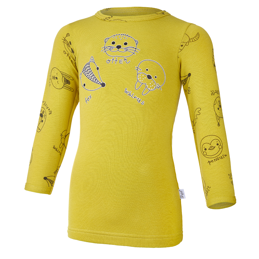 Tričko smyk DR obrázek TISK Outlast® - žlutozelená/žlutozelená zvířátka 86