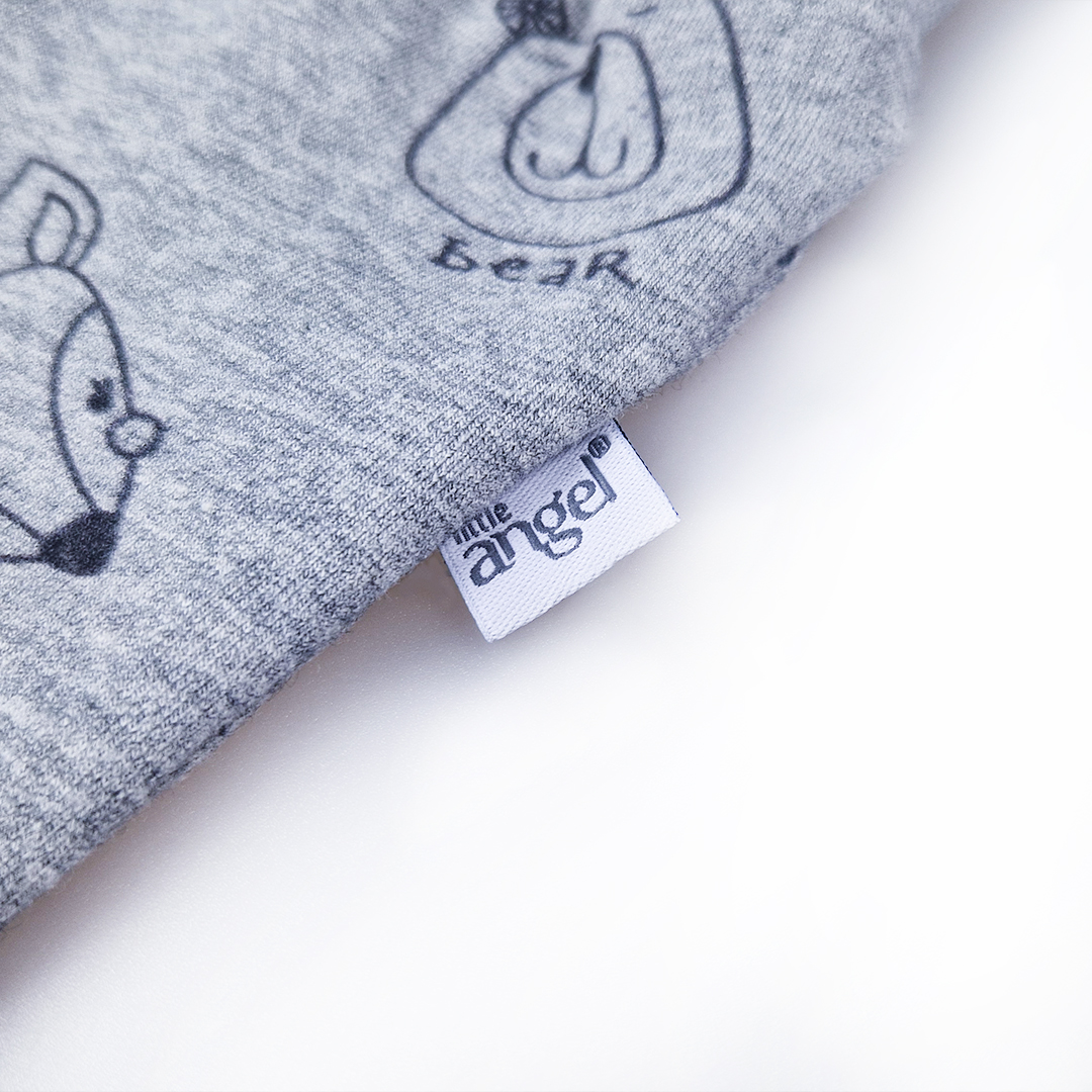 Tepláky smyk TISK Outlast® - šedý melír zvířátka 80