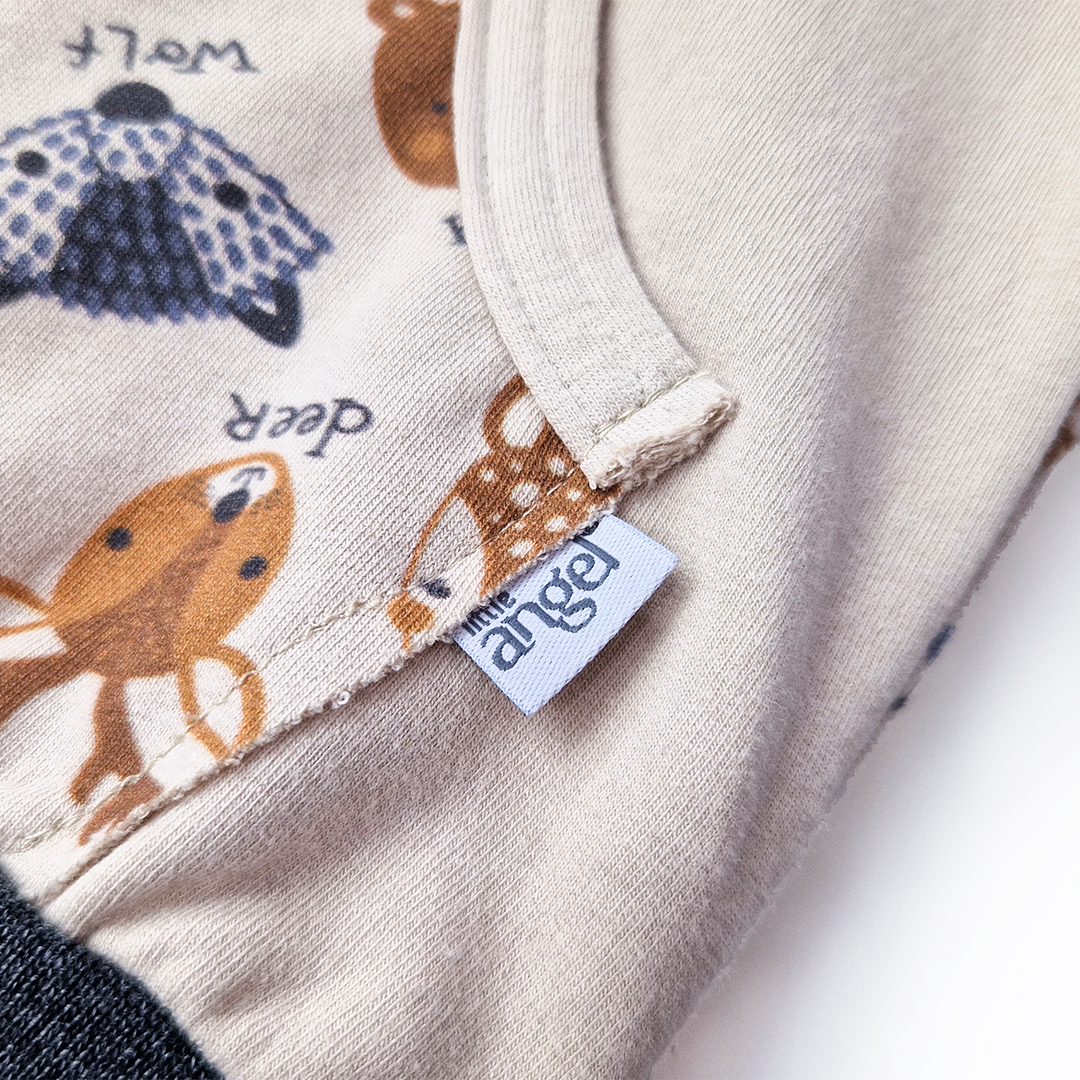 Mikina smyk TISK rozepínací Outlast® - latte barevná zvířátka 104