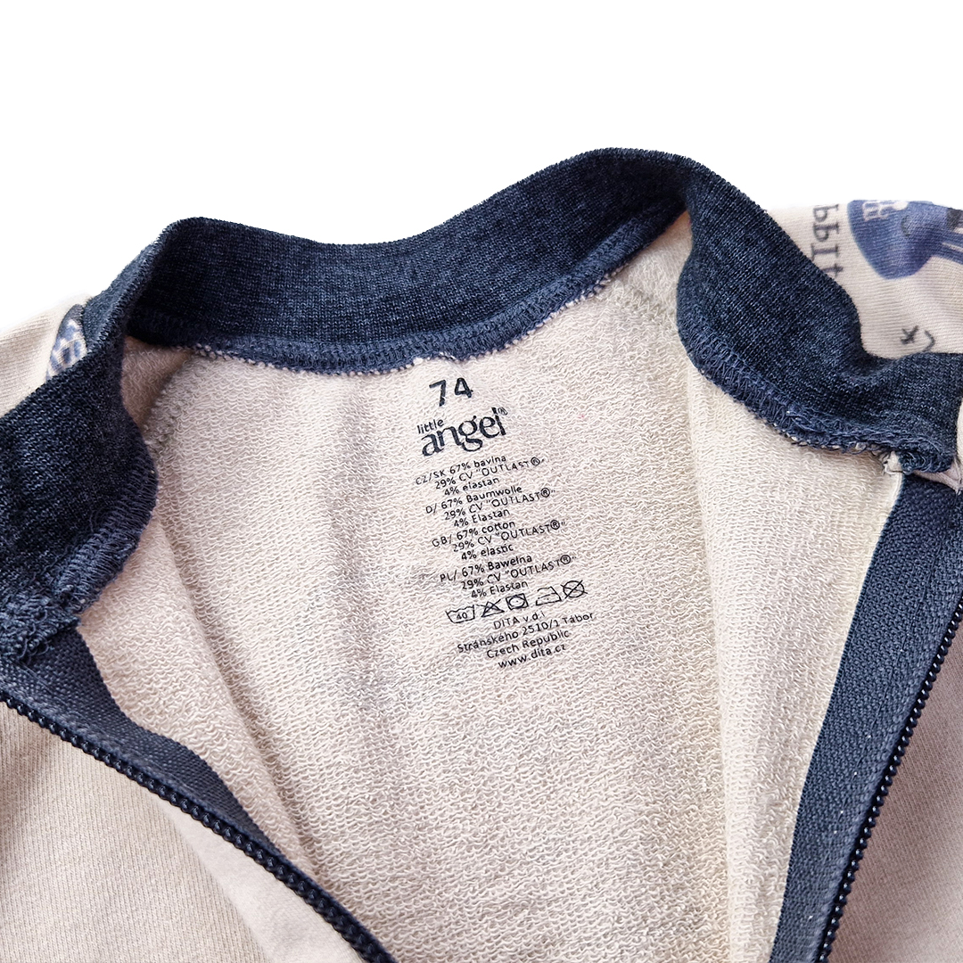 Mikina smyk TISK rozepínací Outlast® - latte barevná zvířátka 104