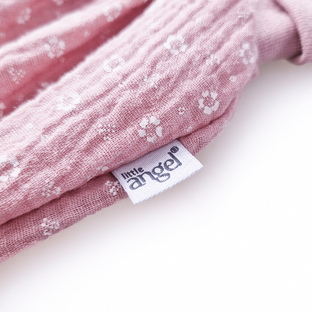 Šortky tenké harémky - starorůžová kytičky 104