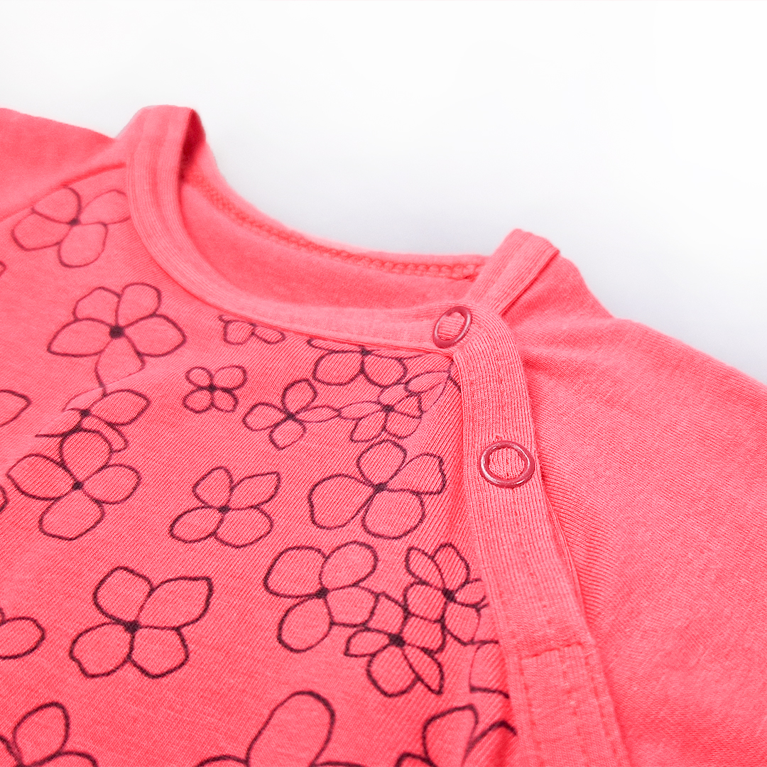 Overal tenký krátký TISK Outlast® - jahodová kytičky 74