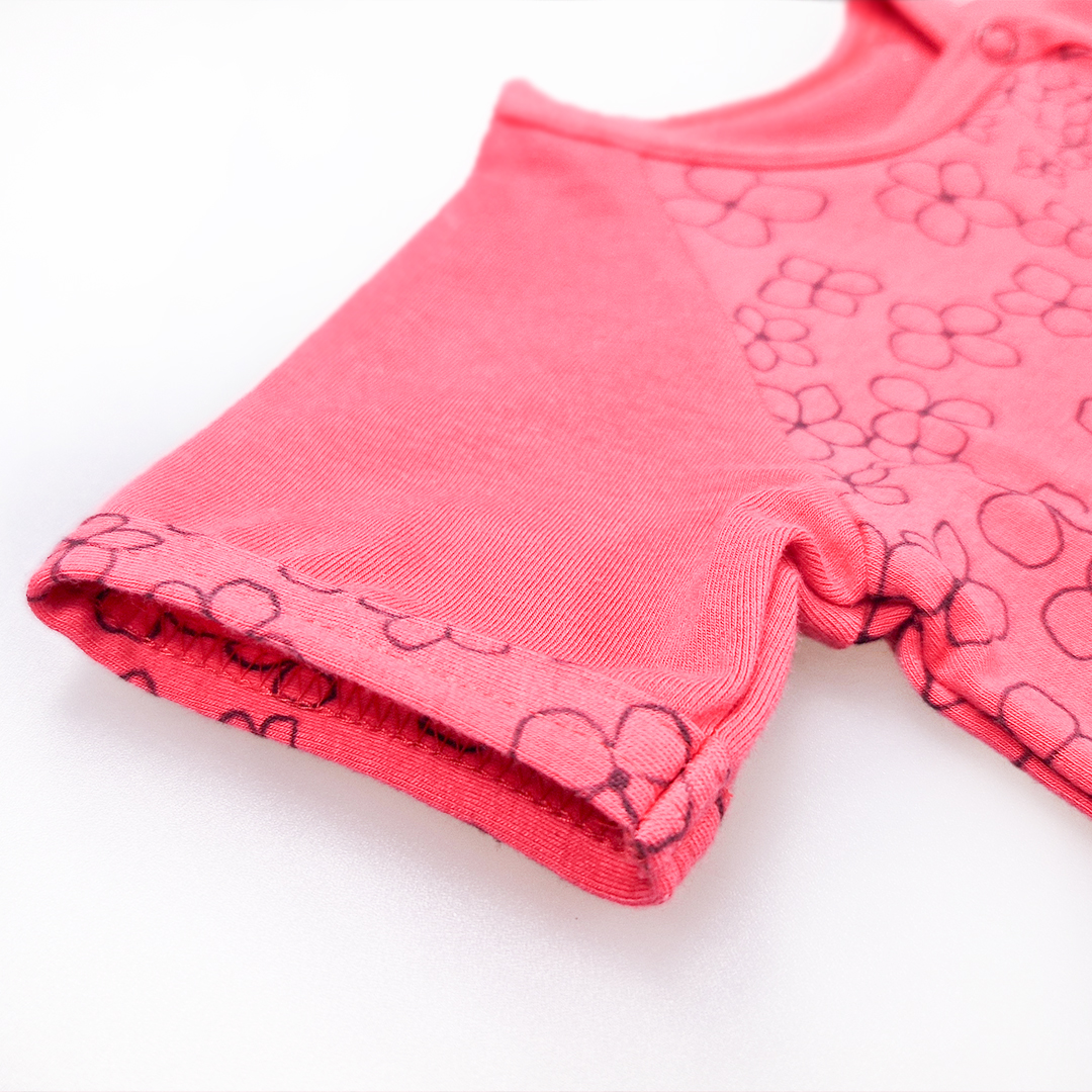 Overal tenký krátký TISK Outlast® - jahodová kytičky 74