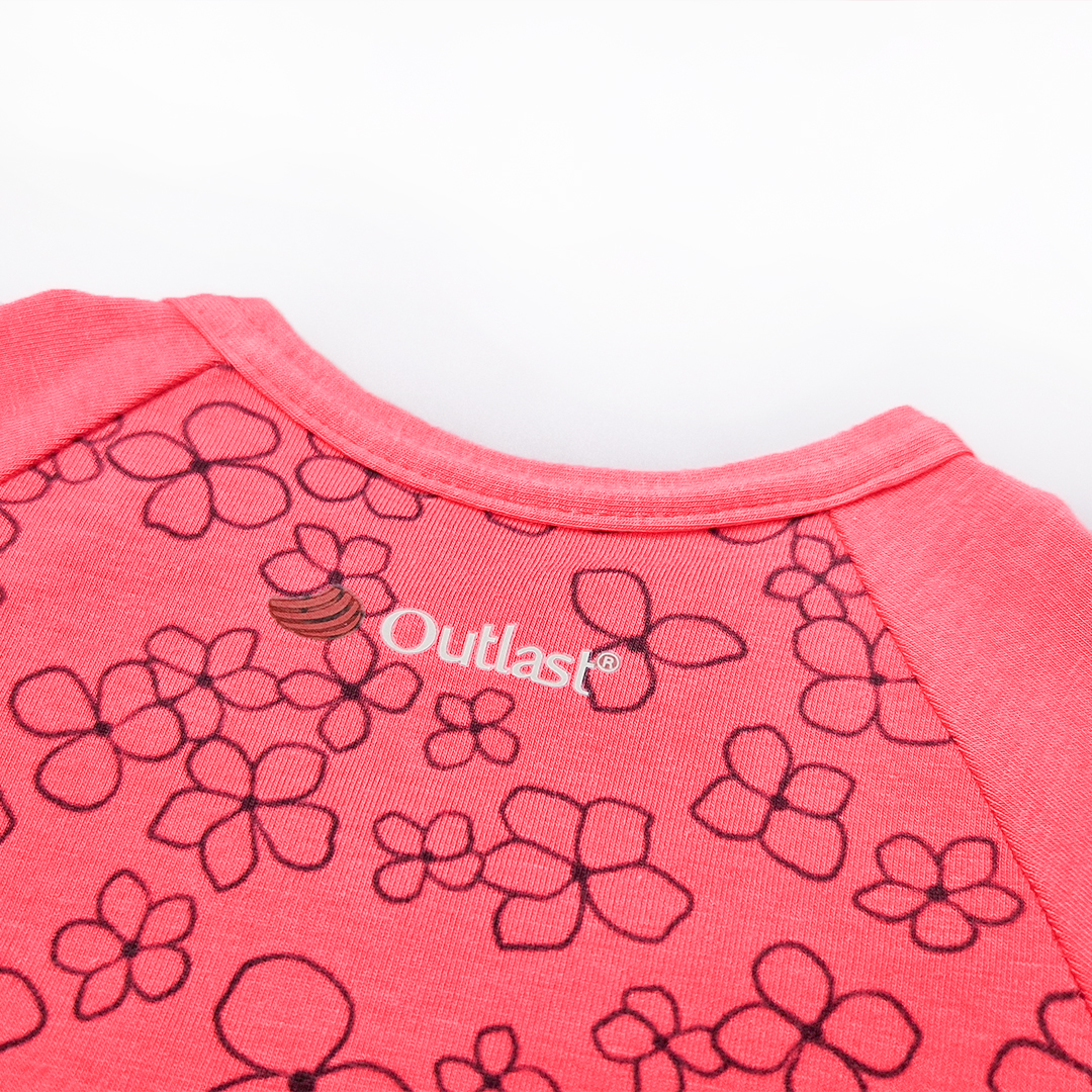 Overal tenký krátký TISK Outlast® - jahodová kytičky 74