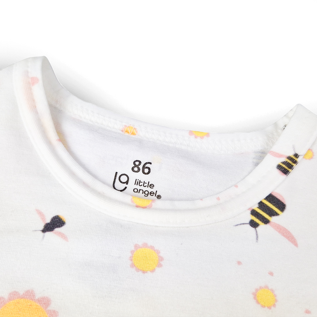 Overal tenký krátký TISK Outlast® - bílá čmeláci 62