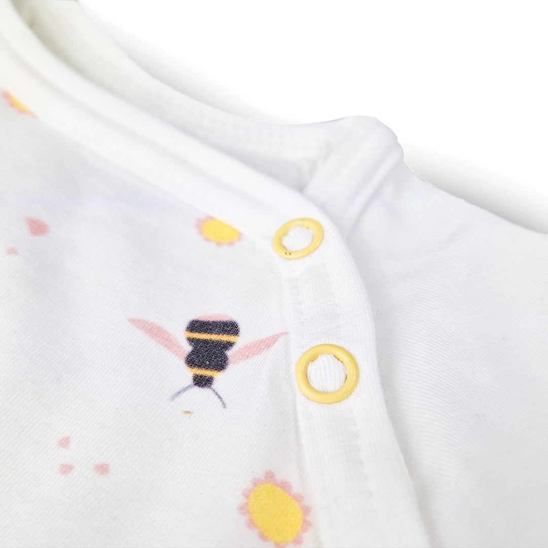 Overal tenký krátký TISK Outlast® - bílá čmeláci 62