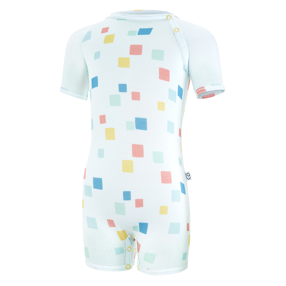 Overal tenký krátký TISK Outlast® - bleděmodrá kostičky 62