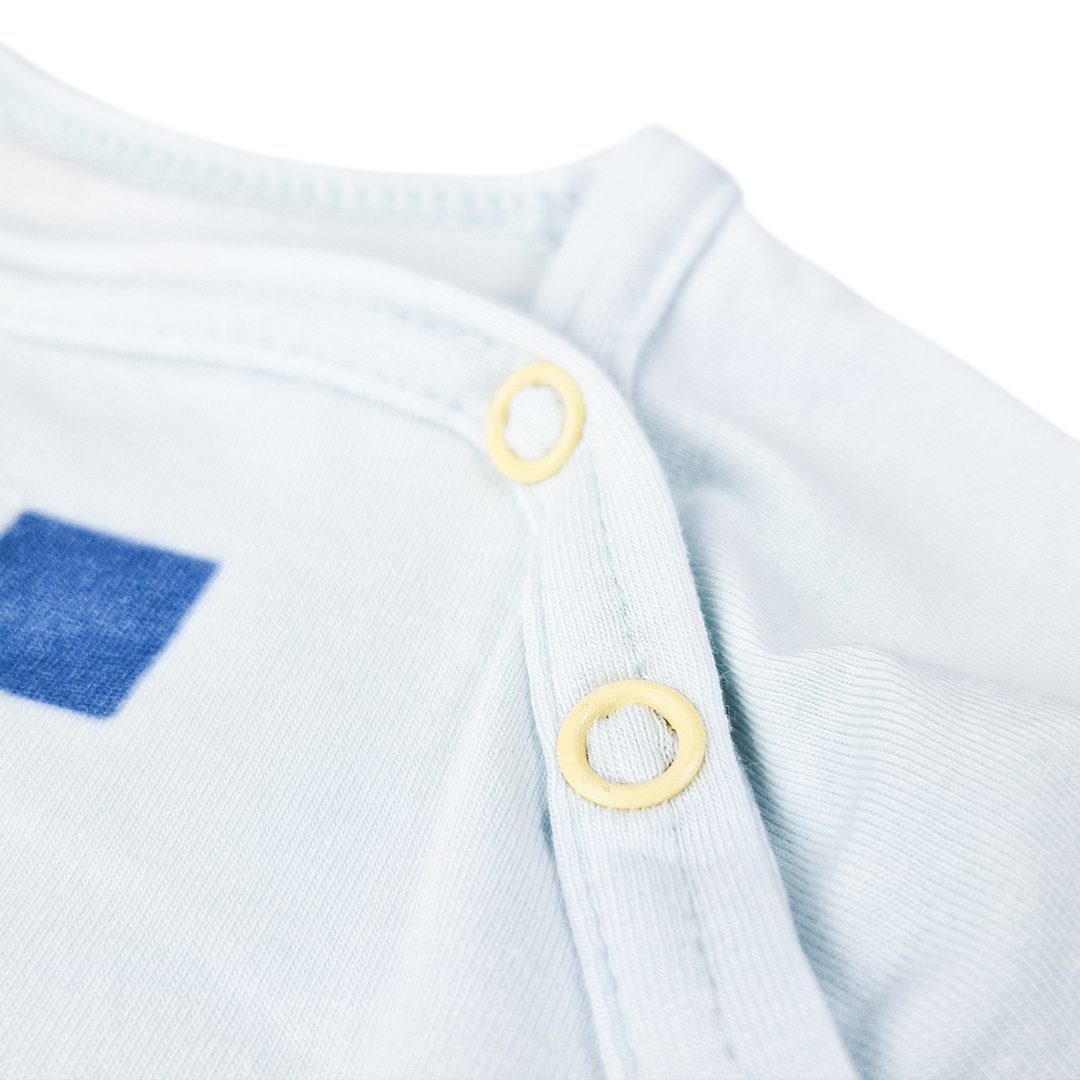 Overal tenký krátký TISK Outlast® - bleděmodrá kostičky 80