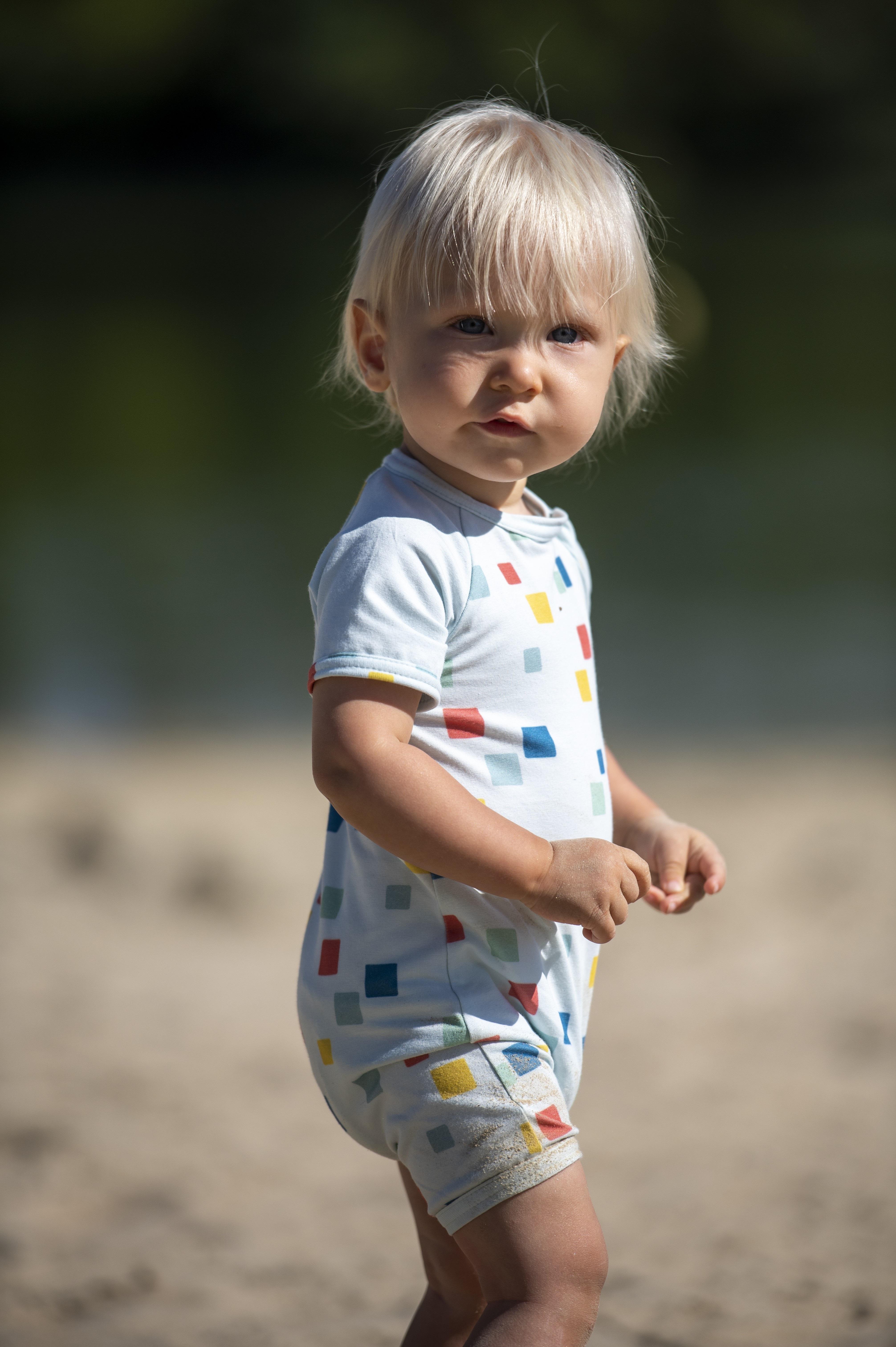 Overal tenký krátký TISK Outlast® - bleděmodrá kostičky 80