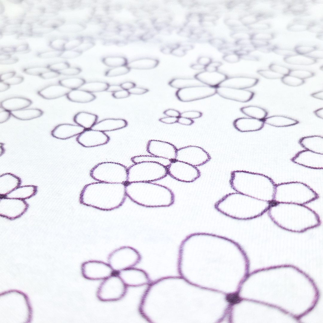 Tričko dívčí tenké TISK KR Outlast® - bílá kytičky 116