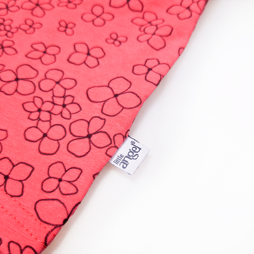 Tričko dívčí tenké TISK KR Outlast® - jahodová kytičky 128