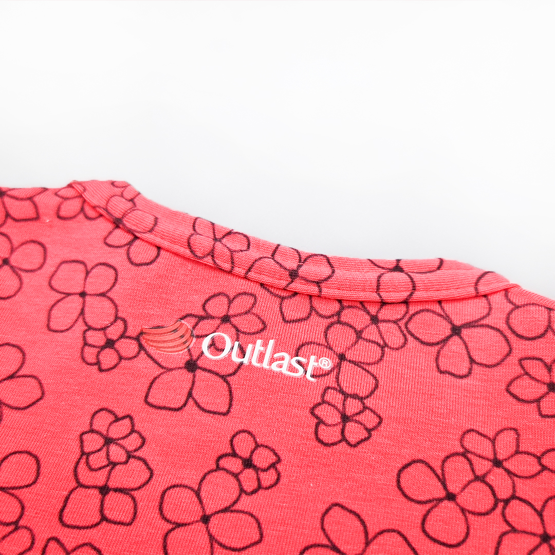 Tričko dívčí tenké TISK KR Outlast® - jahodová kytičky 128