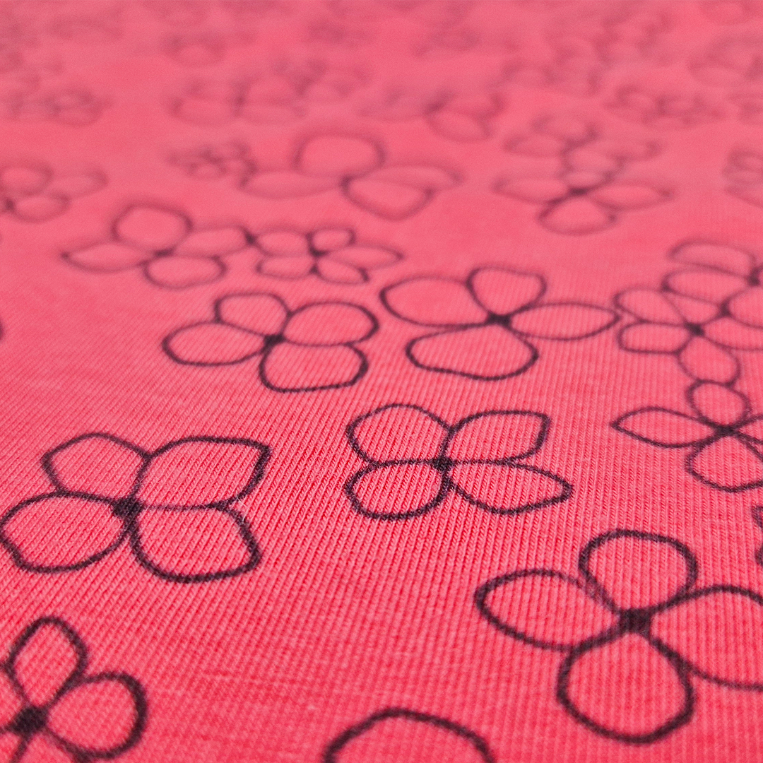 Tričko dívčí tenké TISK KR Outlast® - jahodová kytičky 128