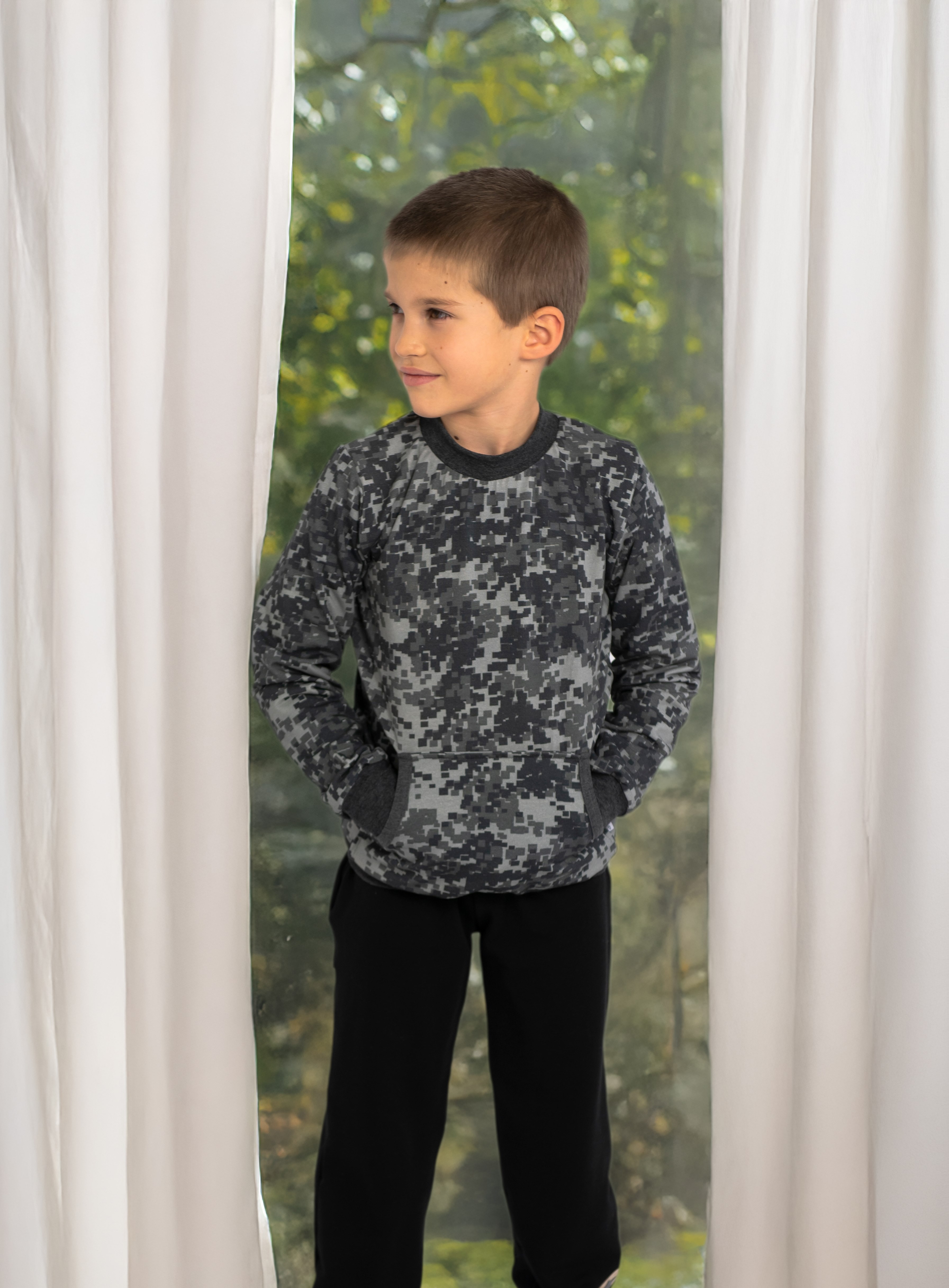 Mikina podšitá kapsa Outlast® - pixel/tm.šedý melír 128