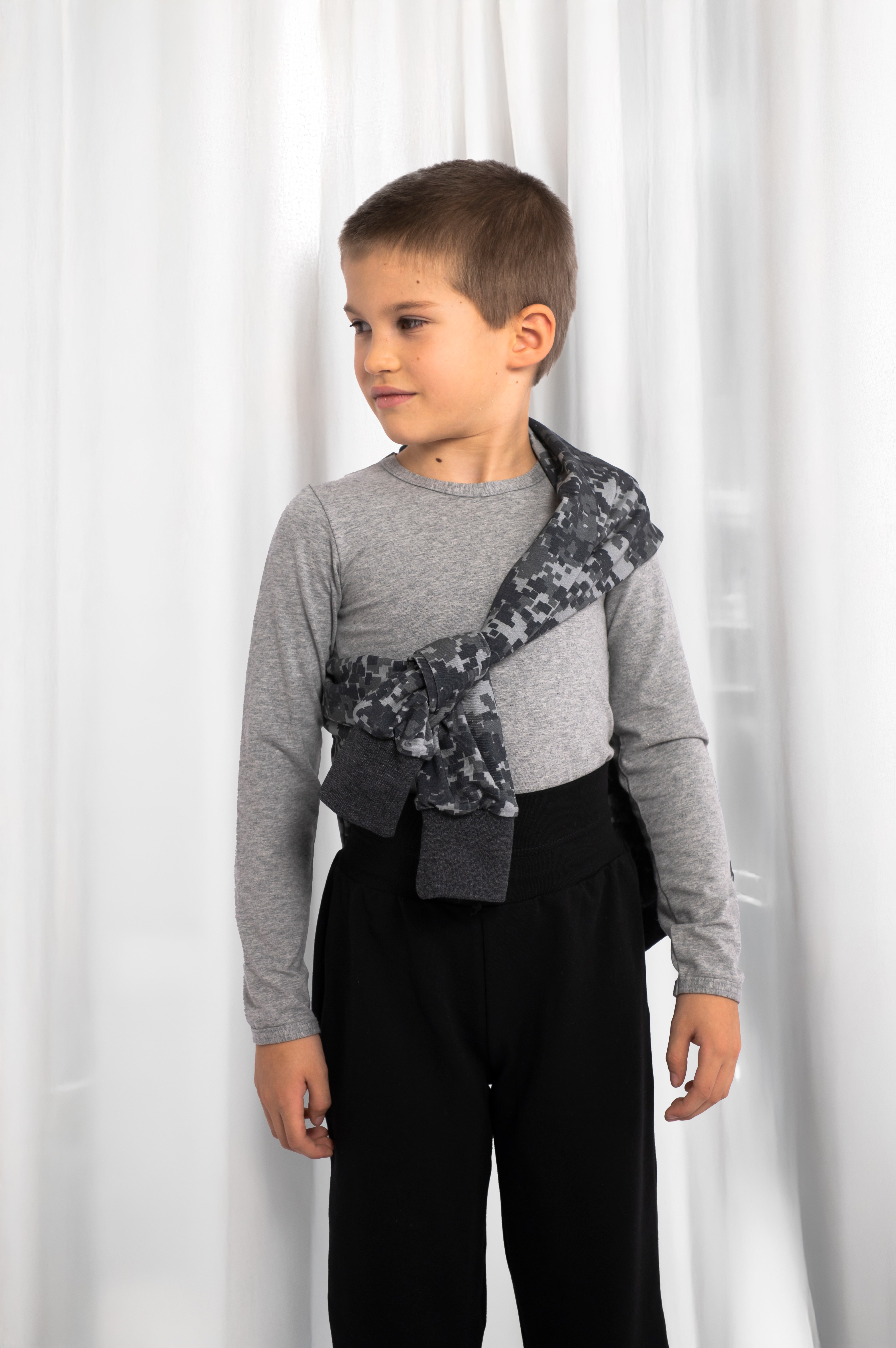 Mikina podšitá kapsa Outlast® - pixel/tm.šedý melír 128