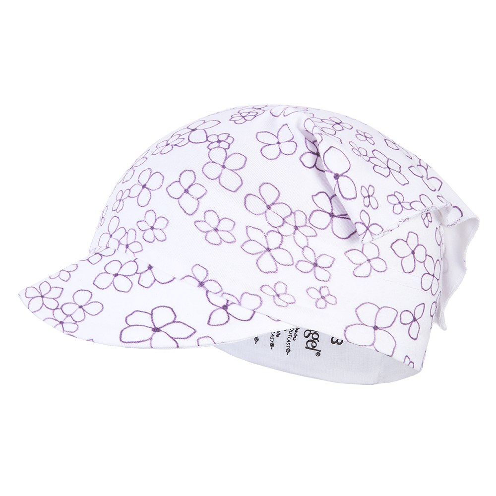 Šátek tenký kšilt TISK Outlast® - bílá kytičky 3 | 42-44 cm