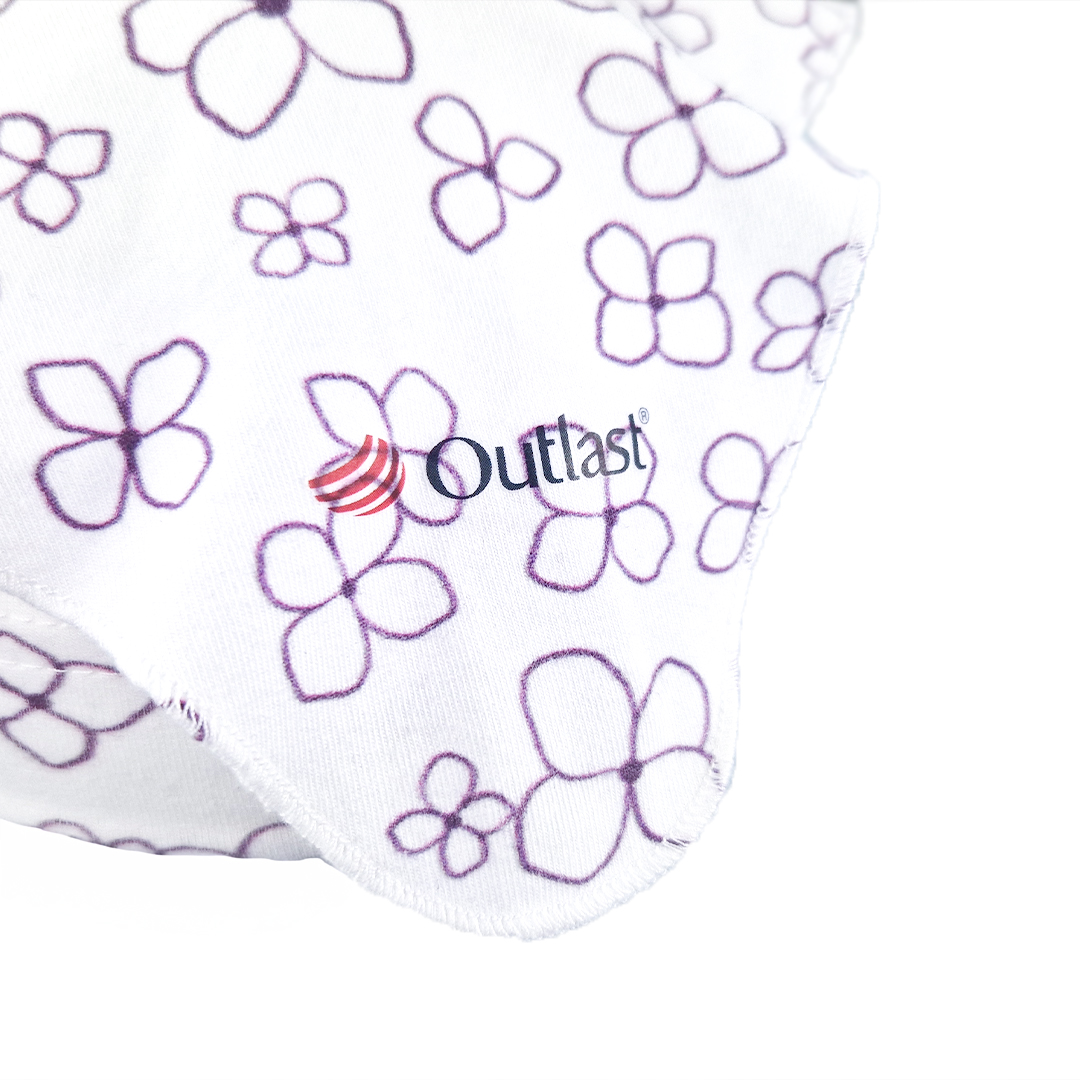 Šátek tenký kšilt TISK Outlast® - bílá kytičky 4 | 45-48 cm