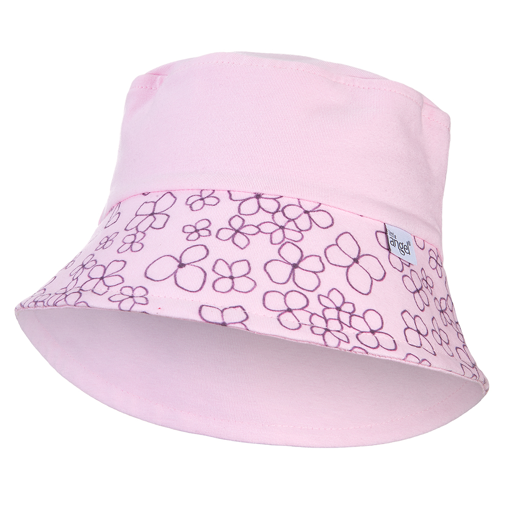 Klobouk tenký TISK Outlast® - růžová baby/růžová baby kytičky 3 | 42-44 cm