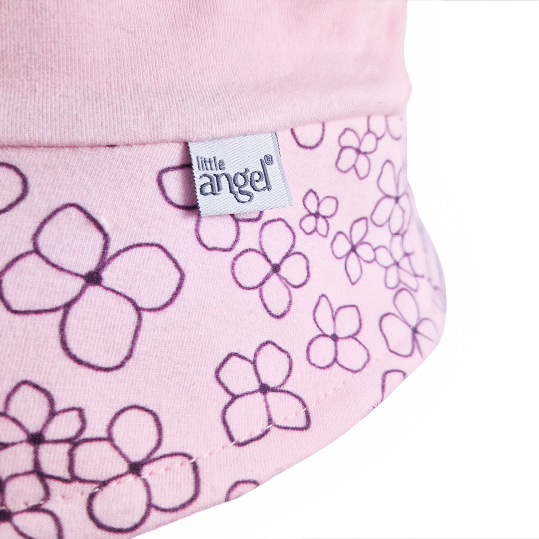 Klobouk tenký TISK Outlast® - růžová baby/růžová baby kytičky 5 | 49-53 cm