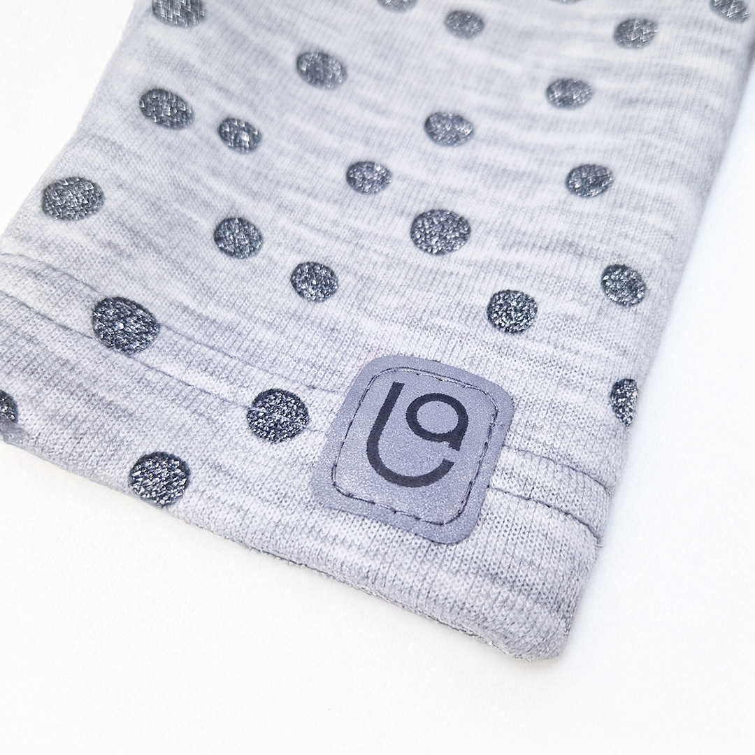 Legíny lesk - šedý melír šedý puntík 122