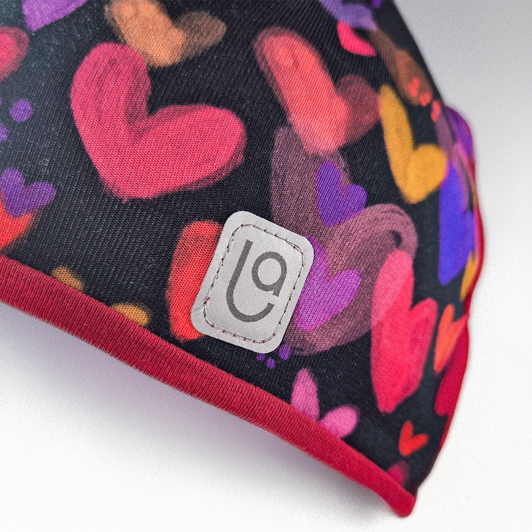 Čepice podšitá Outlast® - srdce/scarlet 3 | 42-44 cm