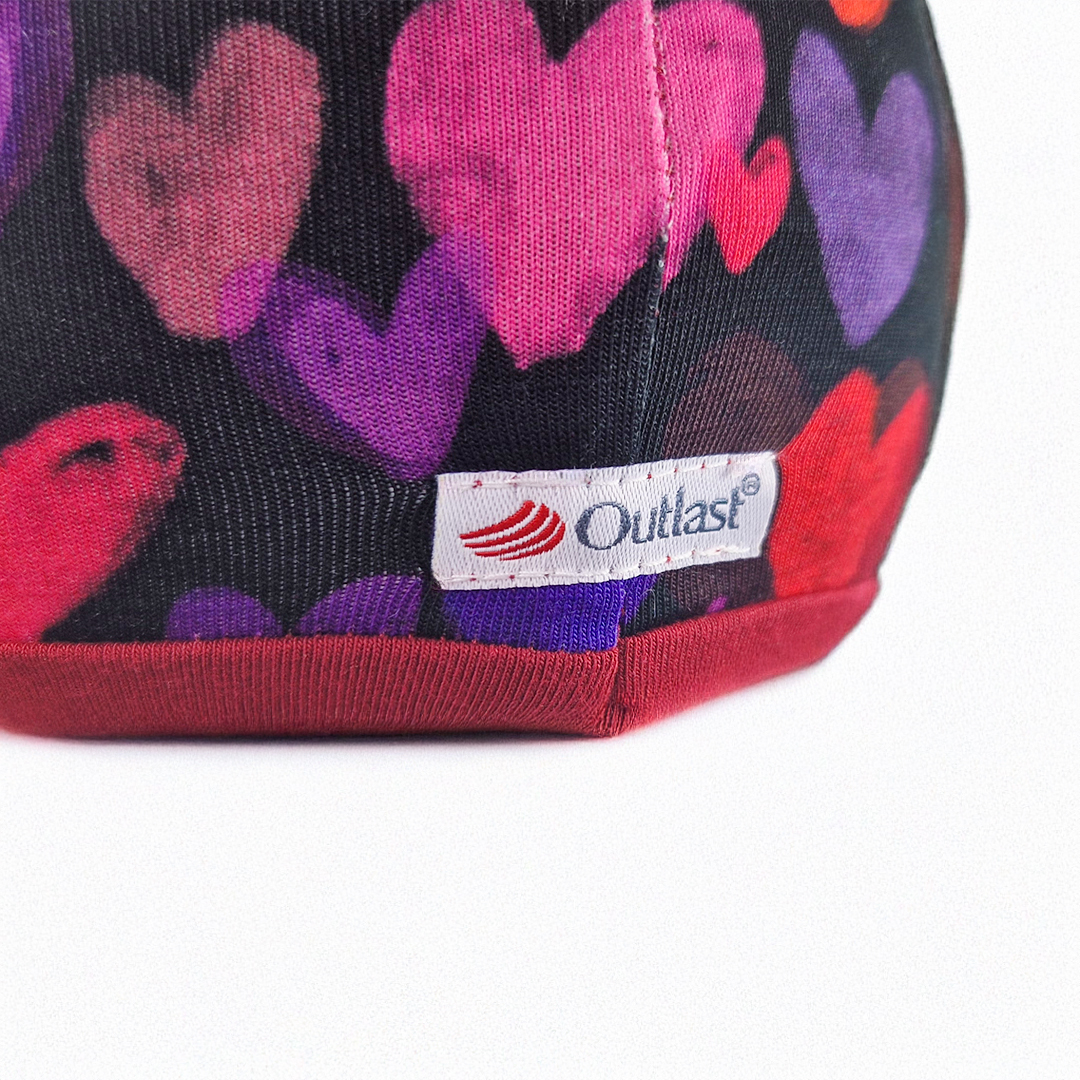 Čepice podšitá Outlast® - srdce/scarlet 3 | 42-44 cm