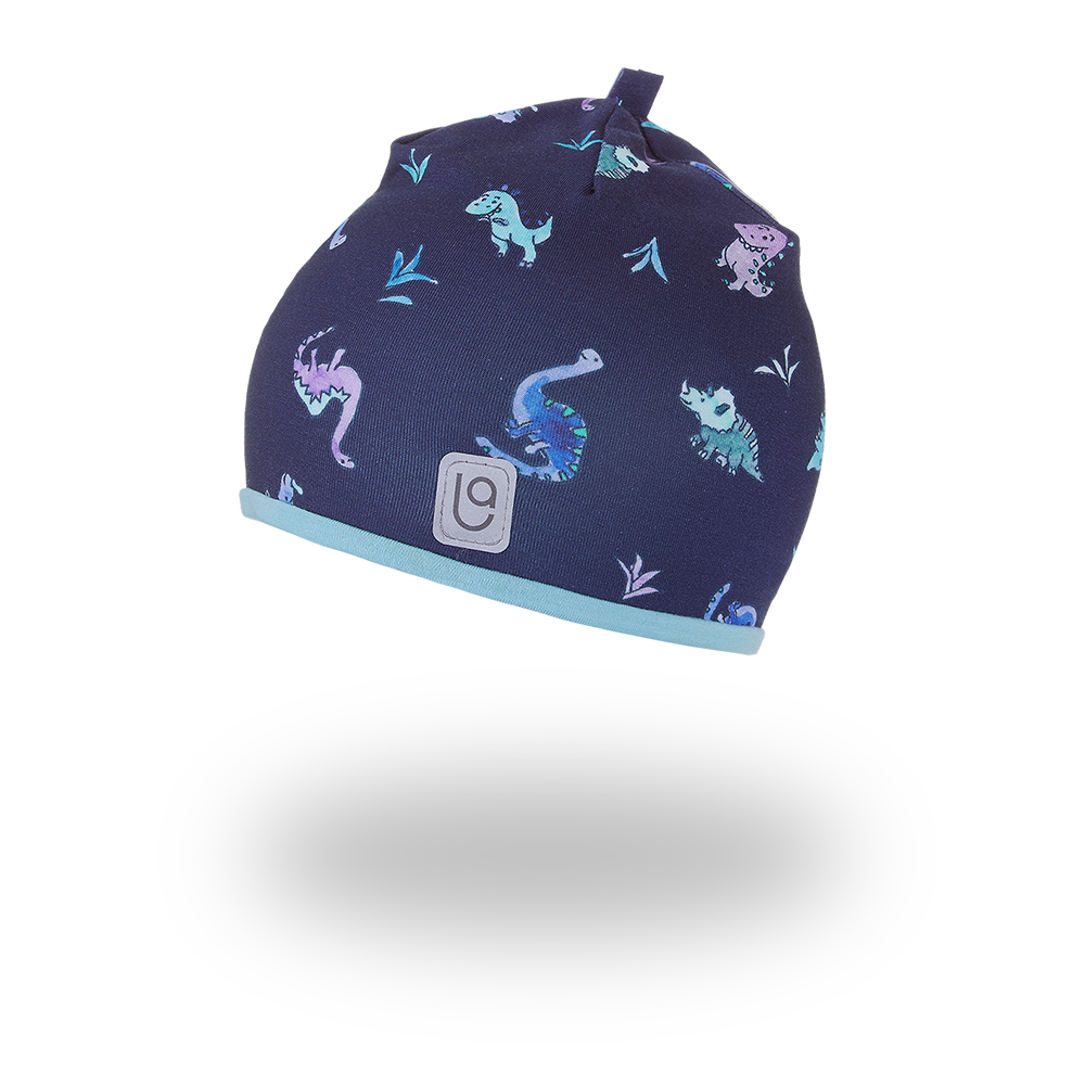 Čepice podšitá Outlast® - dino/mentolová 4 | 45-48 cm