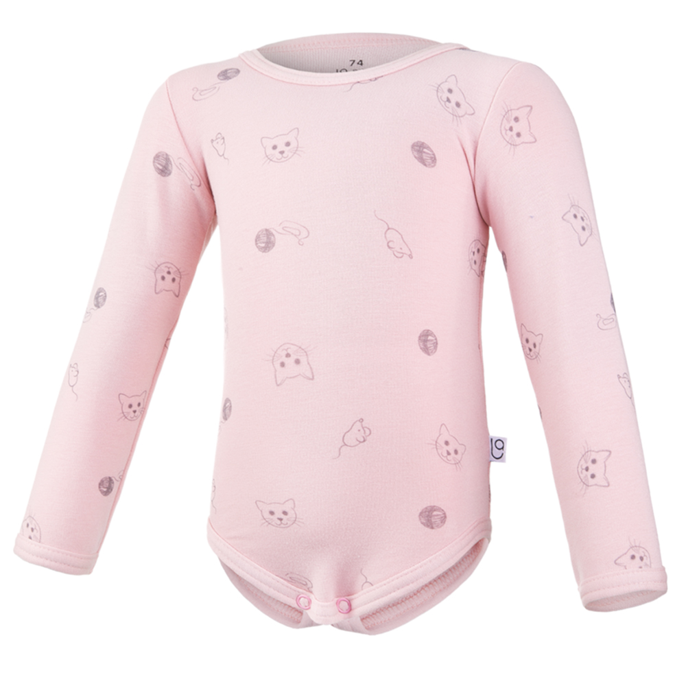Body tričko smyk TISK Outlast® - sv.starorůžová koťátka 62