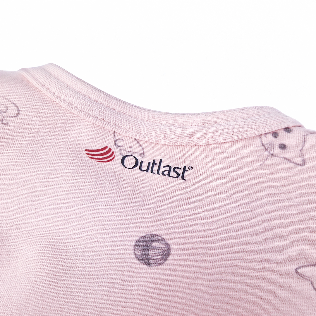 Body tričko smyk TISK Outlast® - sv.starorůžová koťátka 80