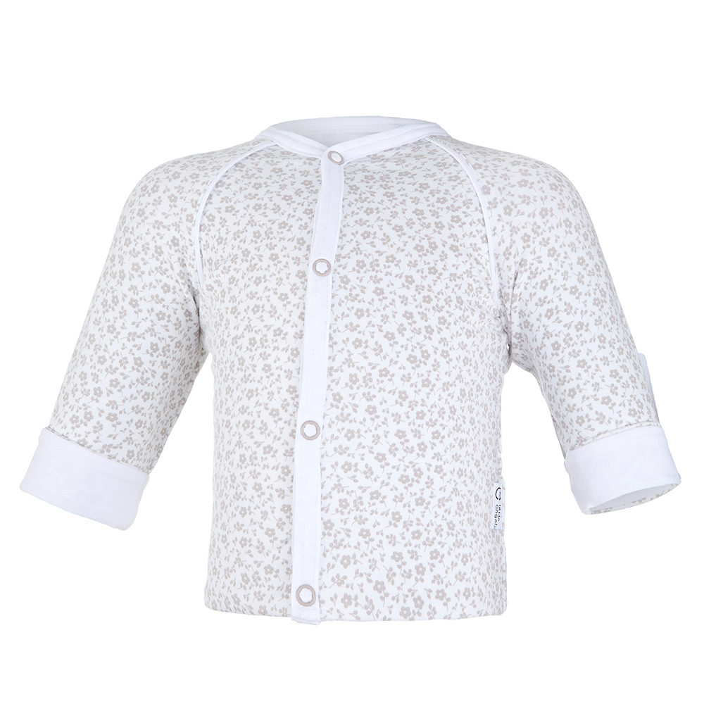 Novorozenecká sada smyk Outlast® - bílá sv.hnědé květy/latte 62