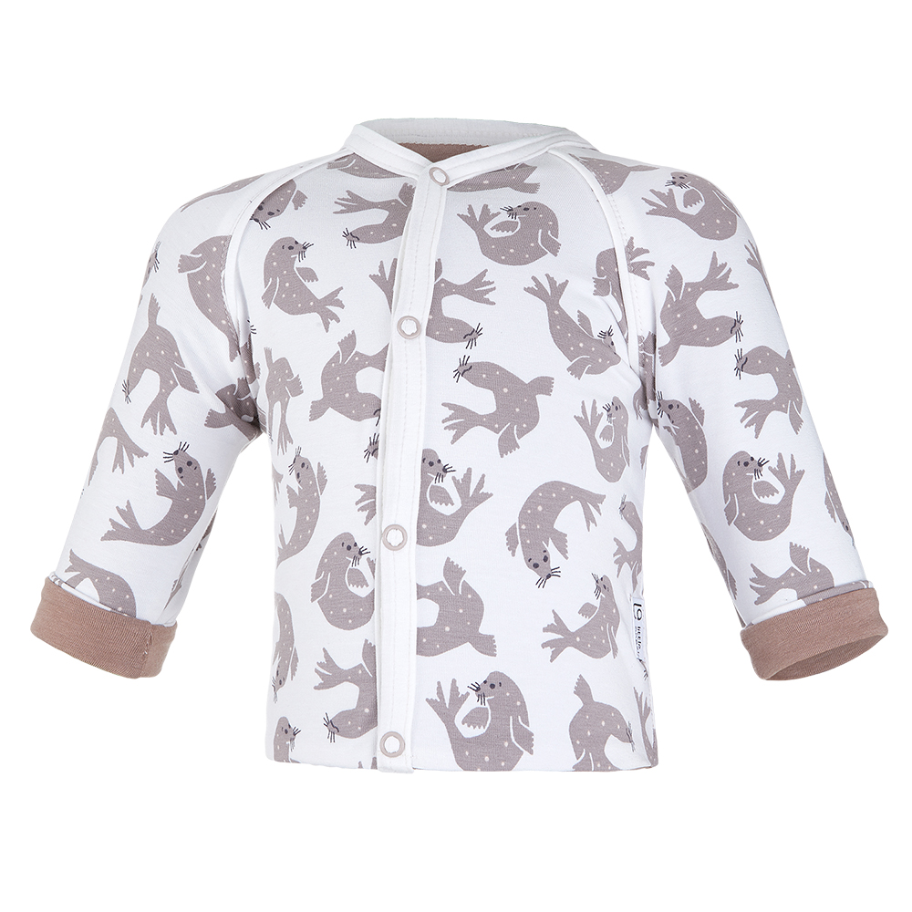 Novorozenecká sada BIO smyk Outlast® - bílá hnědý tuleň/oříšková 56