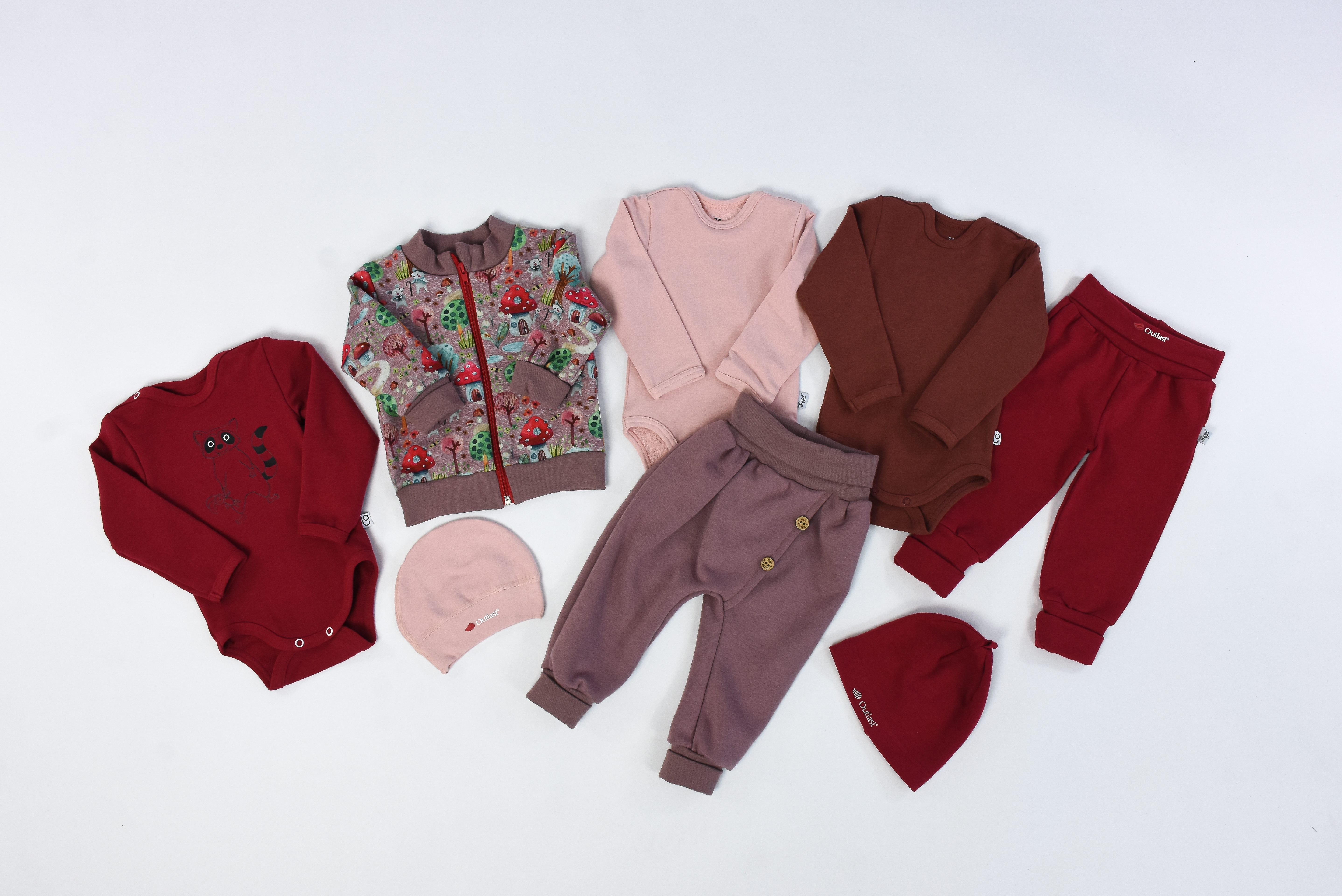 Mikina hřejivá rozepínací - muchomůrky starorůžová 74