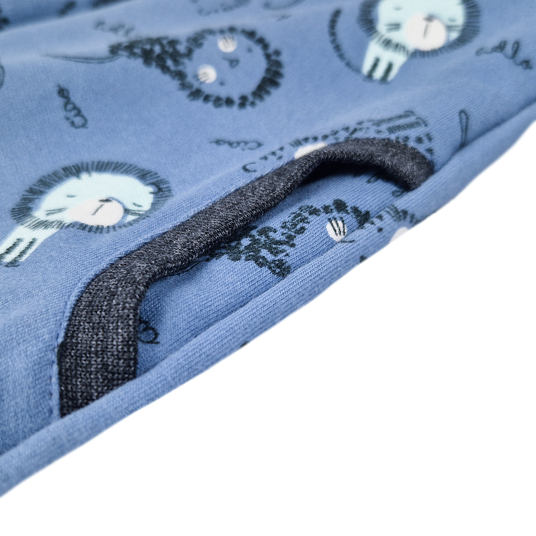 Mikina podšitá Outlast® - denim lvíčci/šedý melír 86