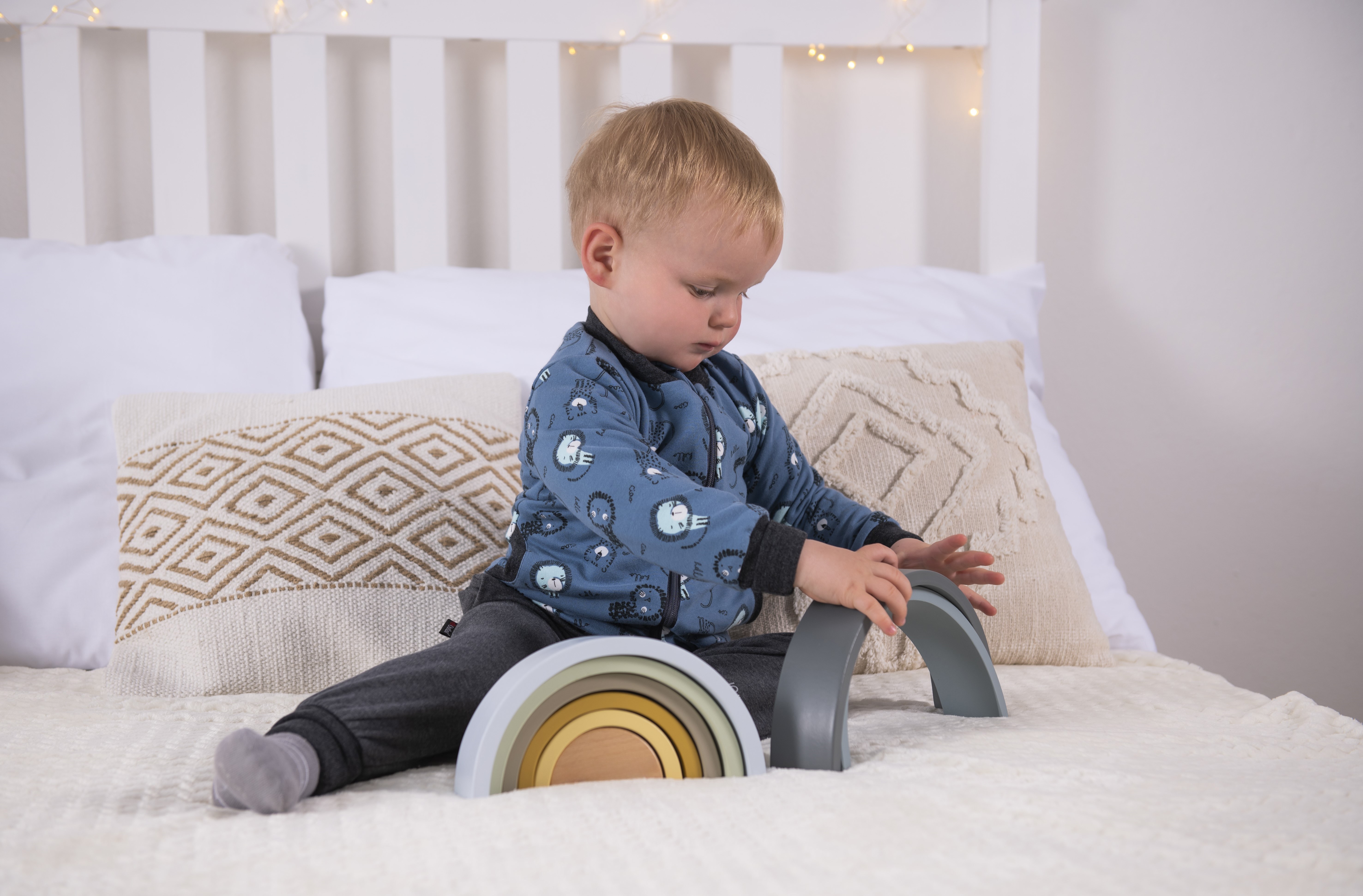 Mikina podšitá Outlast® - denim lvíčci/šedý melír 86