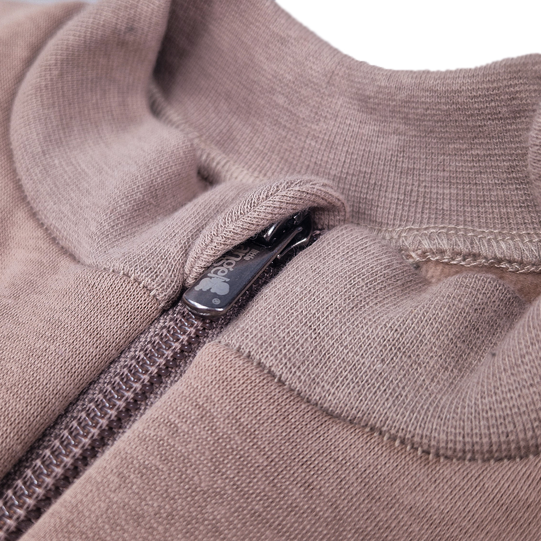 Mikina hřejivá rozepínací - hnědá 128