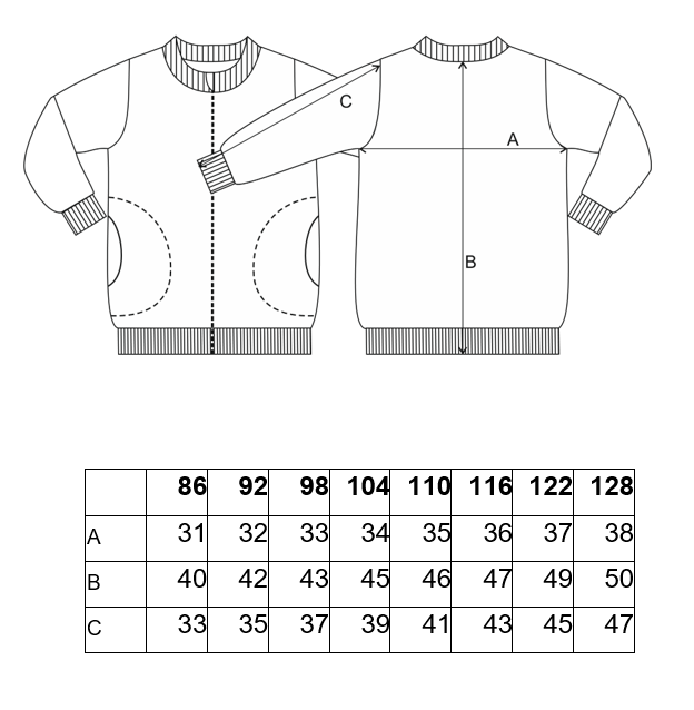 Mikina hřejivá rozepínací - černá 98