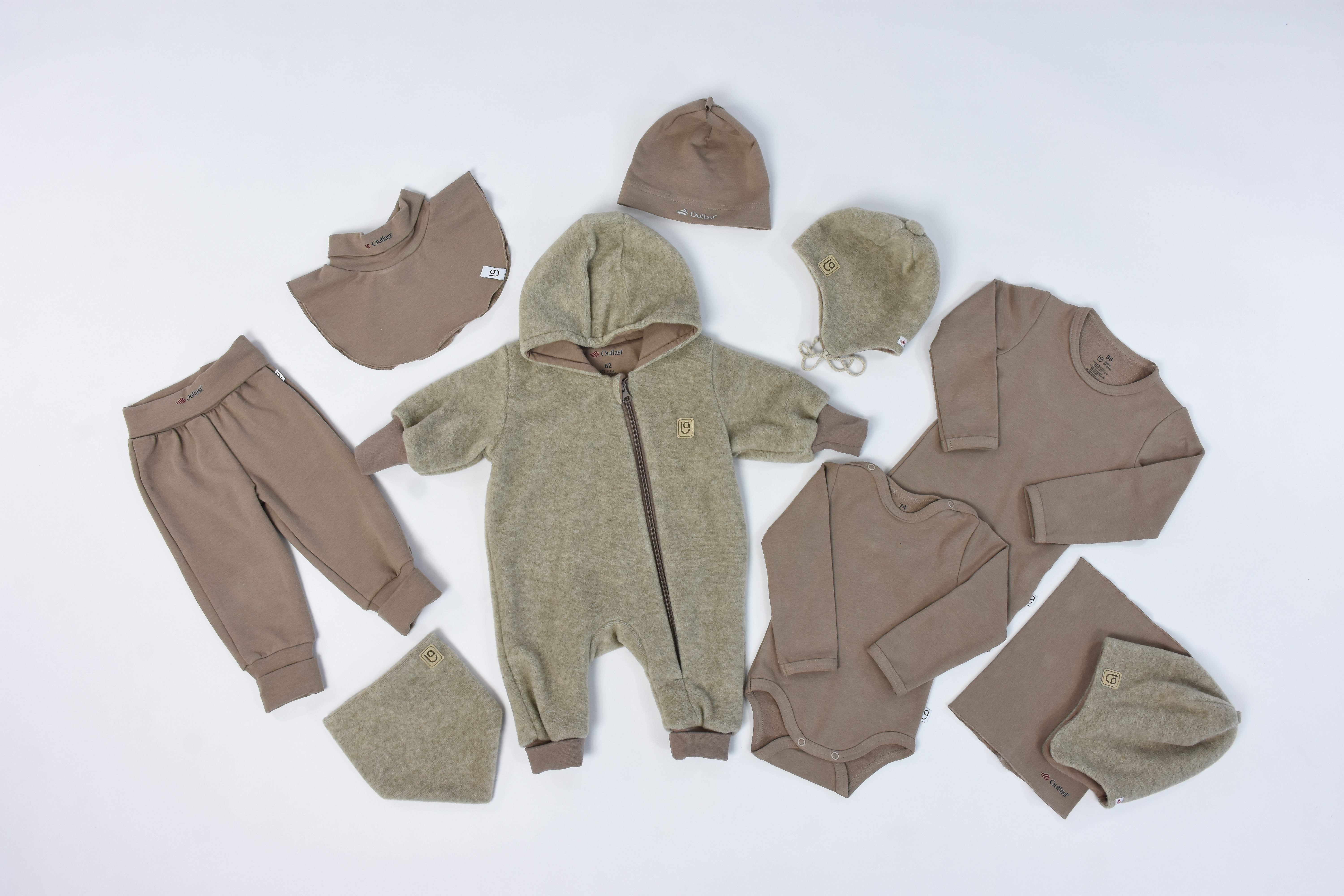 Overal FLEECE BAMBUS Outlast® - hnědý melír/oříšková 98