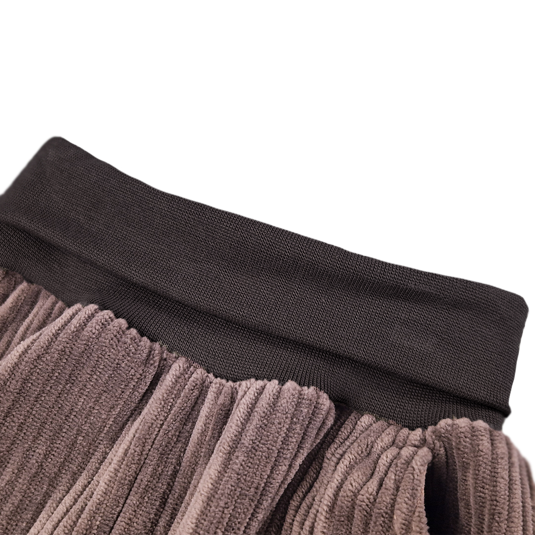 Kalhoty manšestr lem - hnědá 80