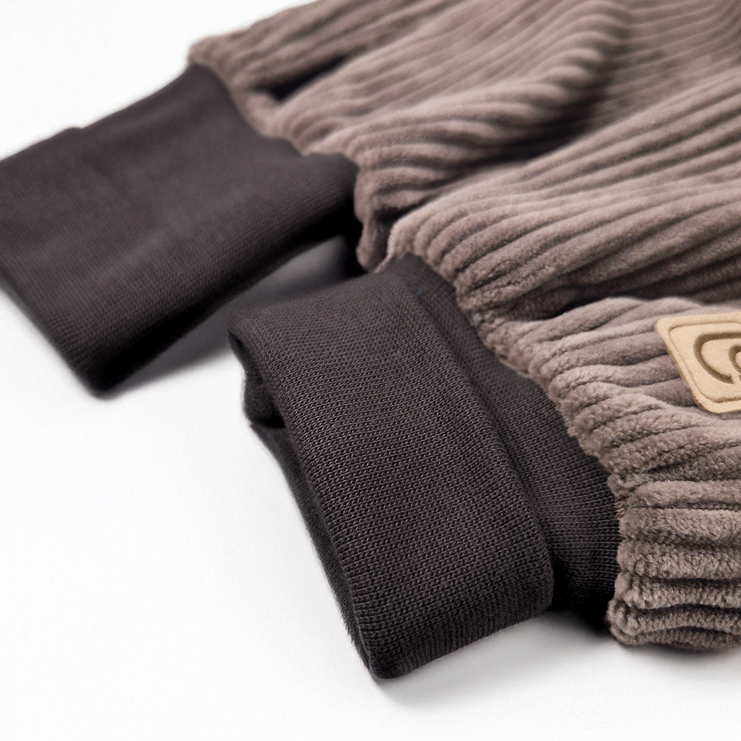 Kalhoty manšestr lem - hnědá 80