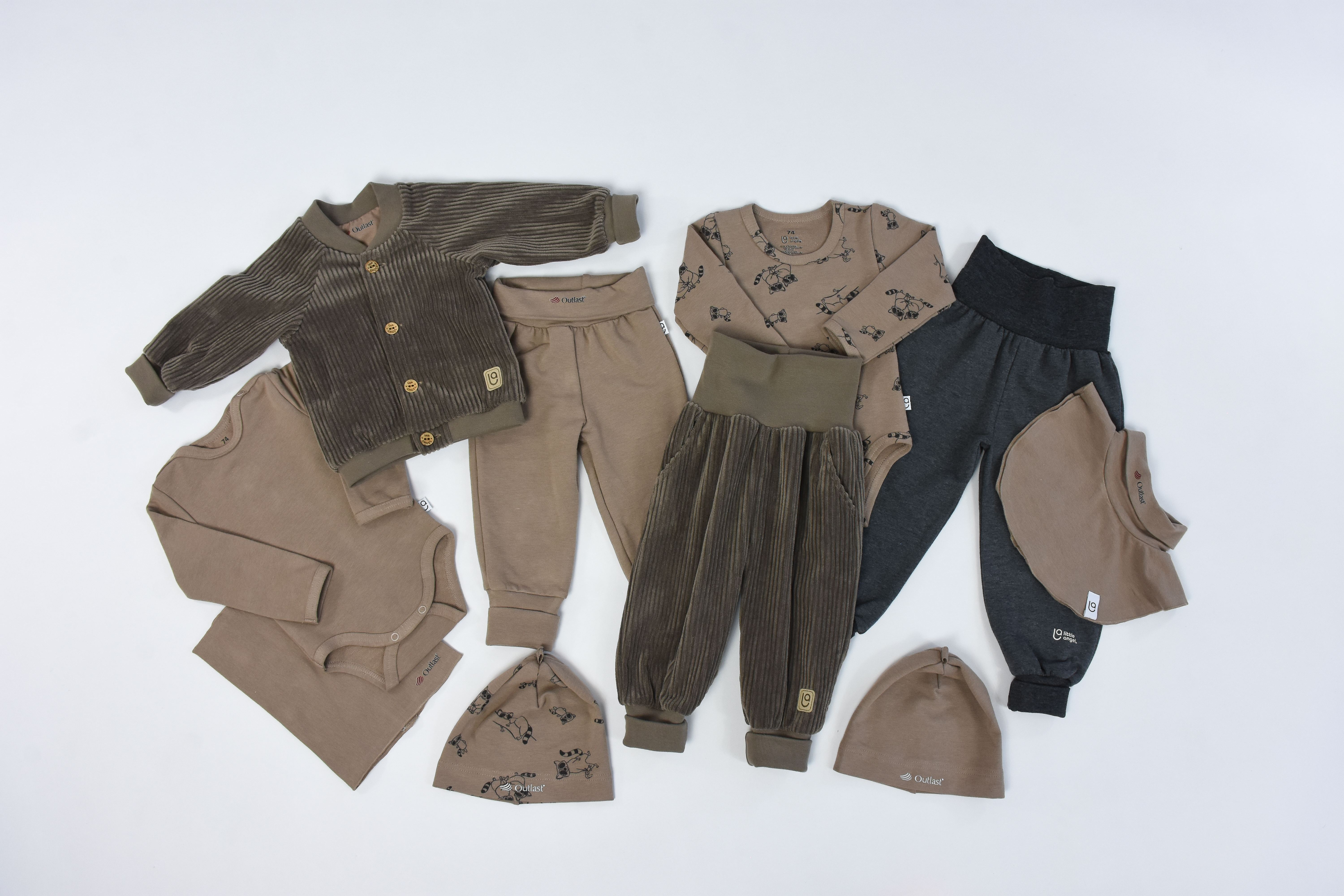 Kalhoty manšestr lem - hnědá 80