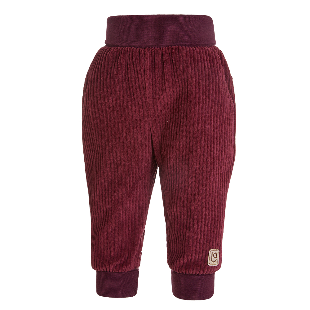 Kalhoty manšestr lem - bordó 68