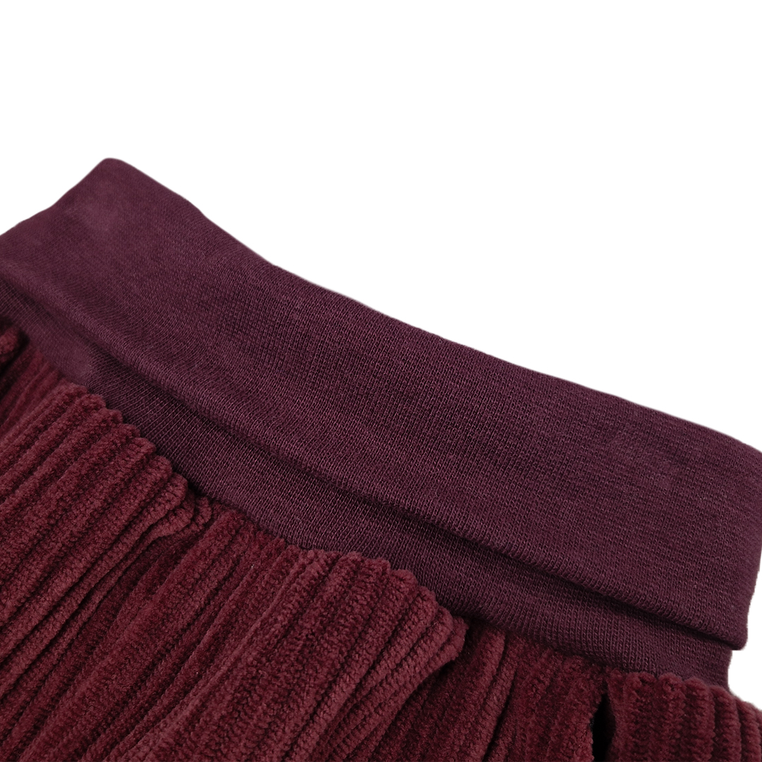 Kalhoty manšestr lem - bordó 74