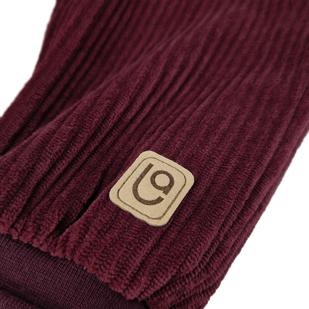 Kalhoty manšestr lem - bordó 74