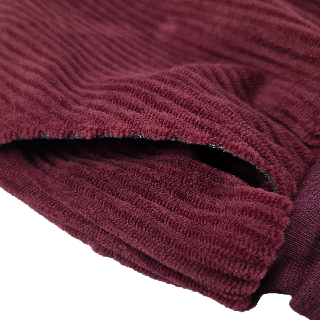 Kalhoty manšestr lem - bordó 74