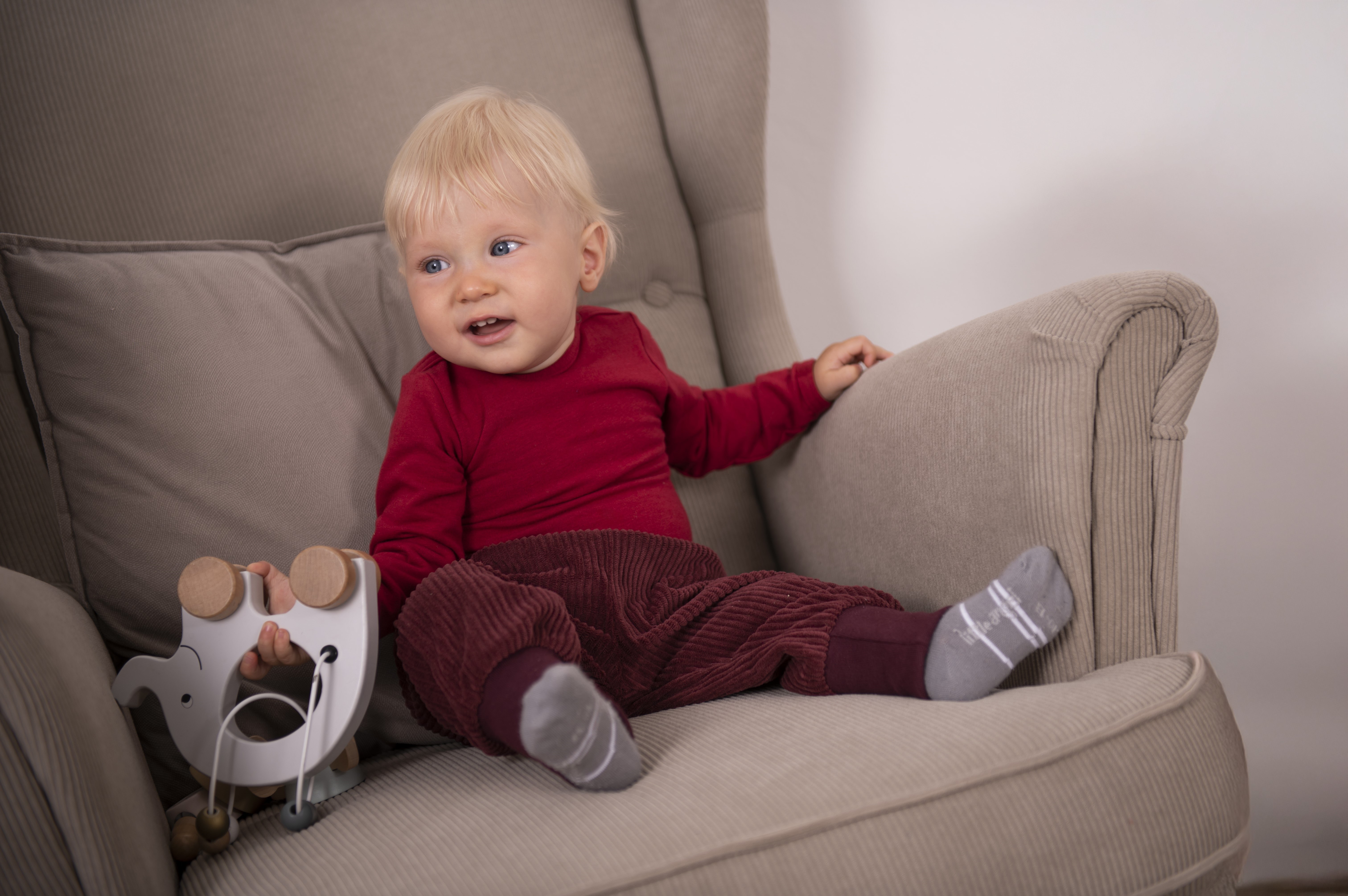 Kalhoty manšestr lem - bordó 74