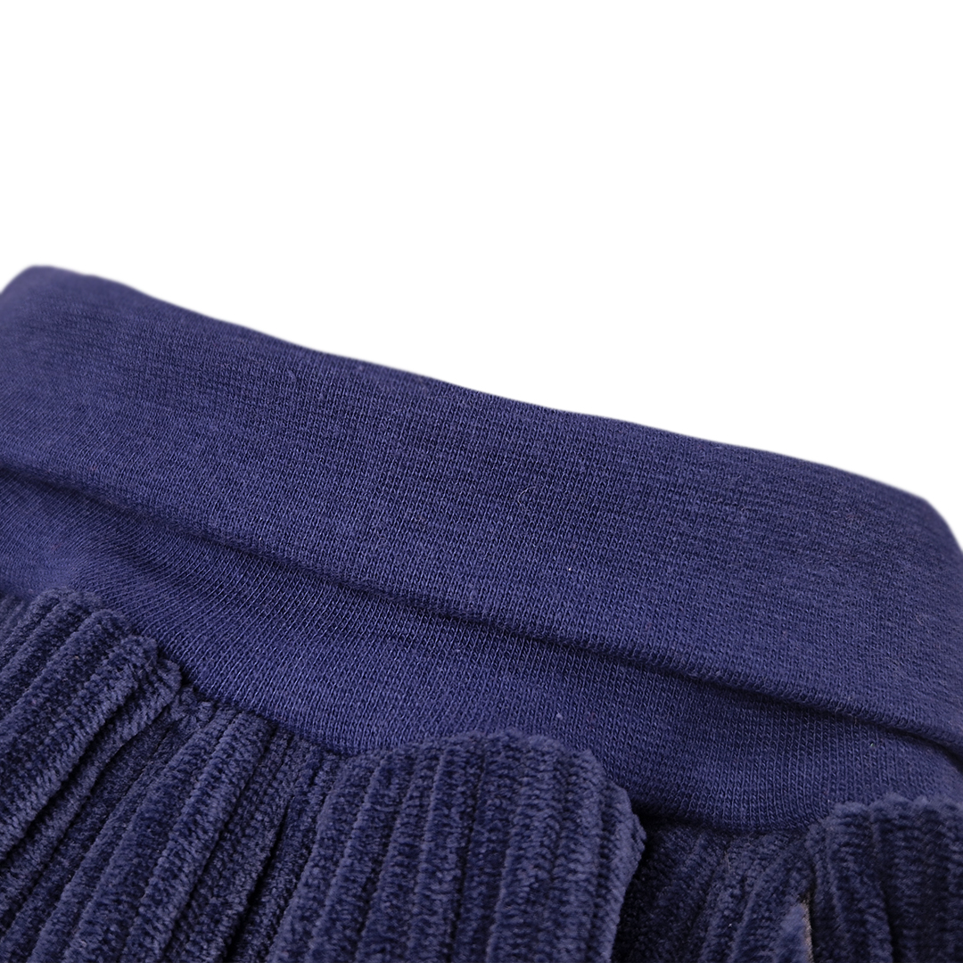 Kalhoty manšestr lem - tm.modrá 80