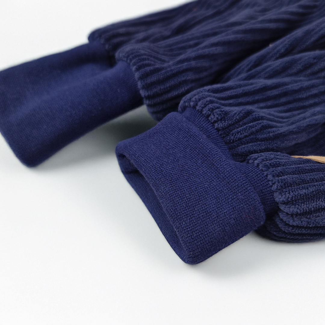 Kalhoty manšestr lem - tm.modrá 80