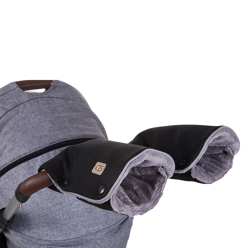 Rukavice na kočár pár - černá/šedá