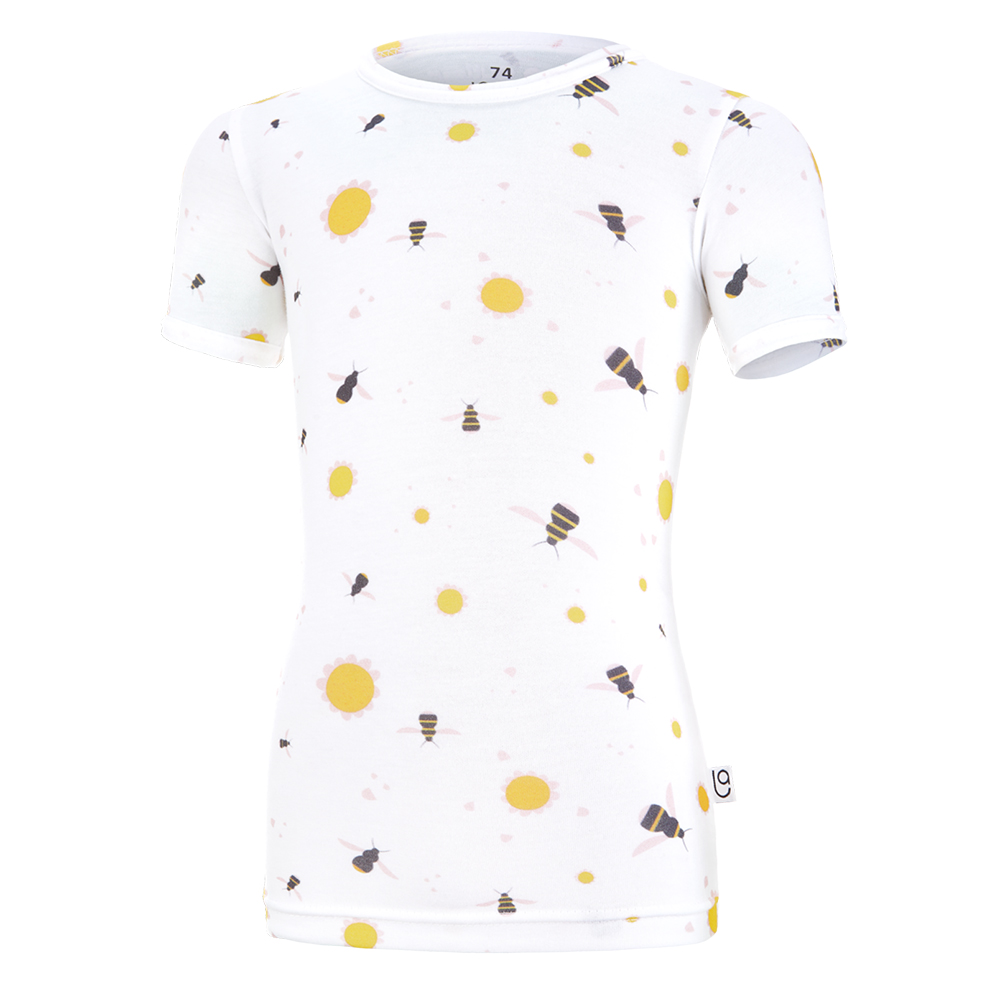 Souprava tenká dívčí KR Outlast® - bílá čmeláci/tm.starorůžová 92