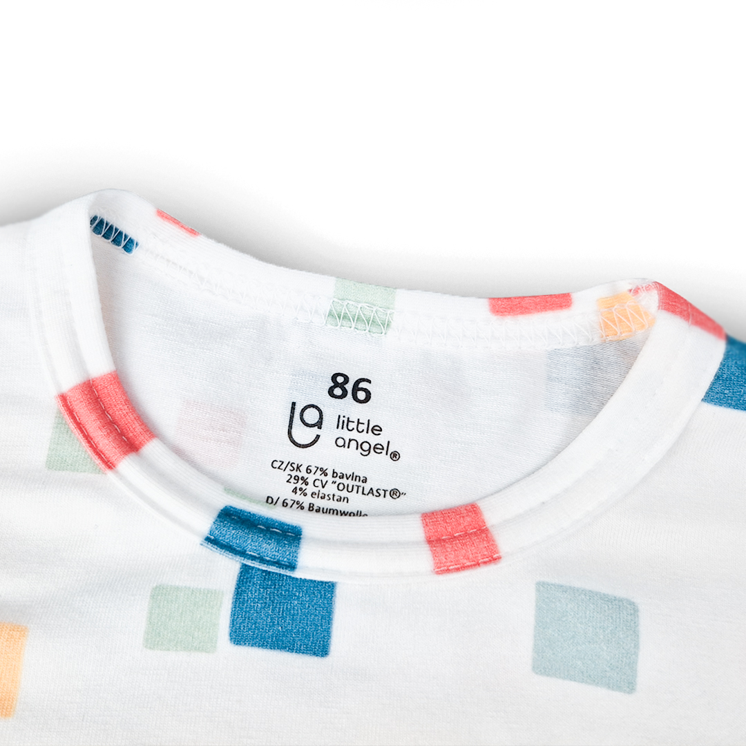 Souprava tenká chlapecká KR Outlast® - bílá kostičky/tm.lišejník 92